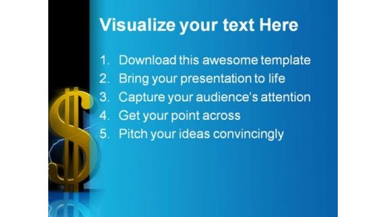 Dollar Sign Finance PowerPoint Template 0810