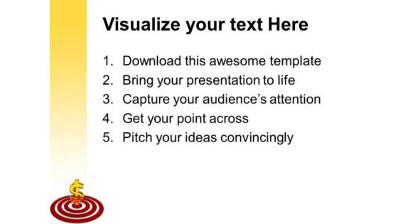 Dollar Sign In Target Center Business PowerPoint Templates And PowerPoint Themes 0612