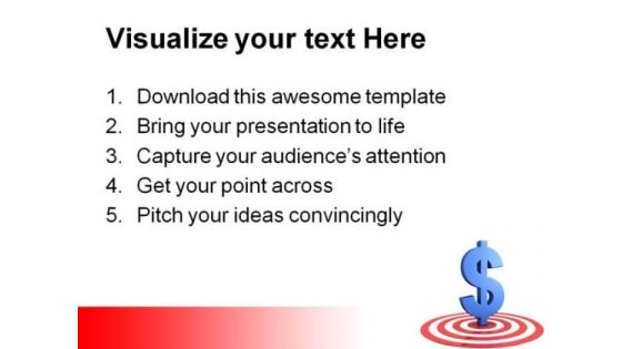 Dollar Sign On Target Business PowerPoint Themes And PowerPoint Slides 0411