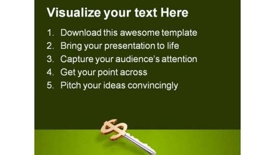 Dollar Sign With Key Security PowerPoint Templates And PowerPoint Backgrounds 0211