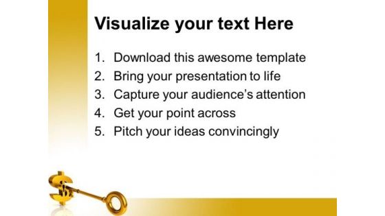 Dollar Success Key Finance Templates And PowerPoint Themes 0812
