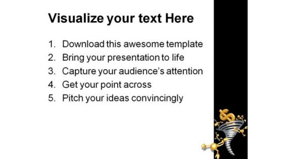 Dollar Tornado Money PowerPoint Template 0910