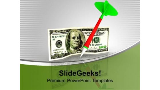 Dollar With Dart Target Business Financial PowerPoint Templates Ppt Backgrounds For Slides 0113