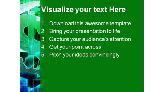 Dollar With Map Business PowerPoint Background And Template 1210