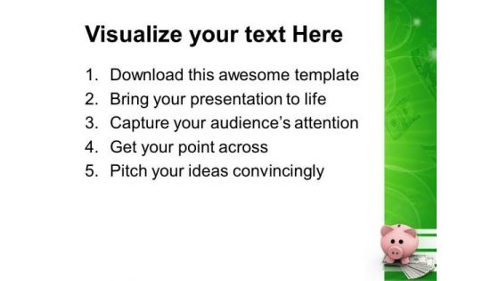 Dollar With Piggy Bank Idea Savings PowerPoint Templates Ppt Backgrounds For Slides 0213