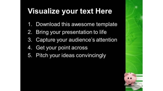 Dollar With Piggy Bank Idea Savings PowerPoint Templates Ppt Backgrounds For Slides 0213