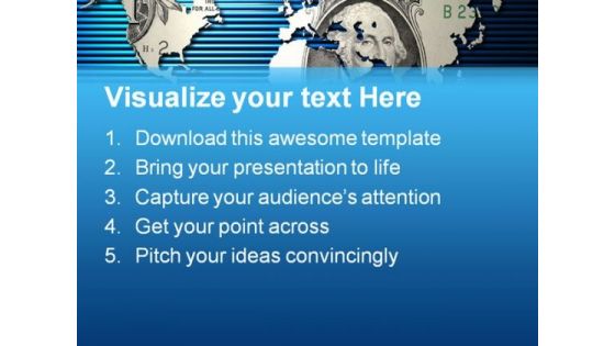 Dollar World Money PowerPoint Template 1010