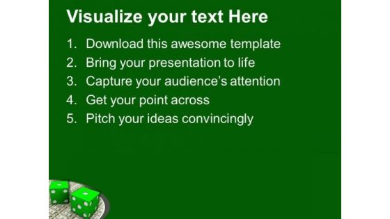 Dollars And Green Dice Marketing PowerPoint Templates Ppt Backgrounds For Slides 0213