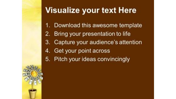 Dollars Flower Growth PowerPoint Templates And PowerPoint Themes 1012