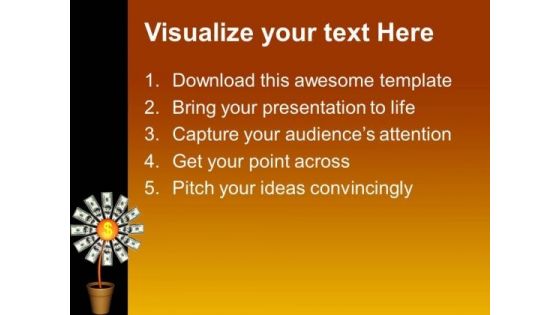 Dollars Flower Money PowerPoint Templates And PowerPoint Themes 1012