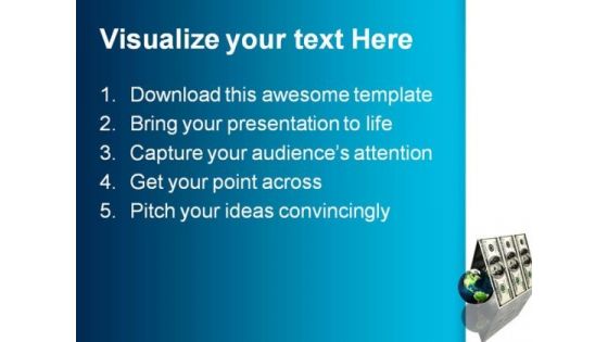 Dollars House Roof Money PowerPoint Themes And PowerPoint Slides 0211