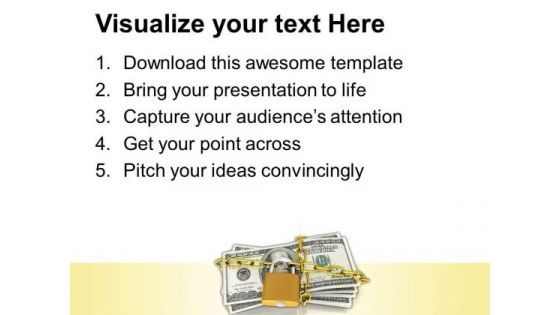 Dollars With Lock And Chain Money Investment PowerPoint Templates And PowerPoint Themes 1012