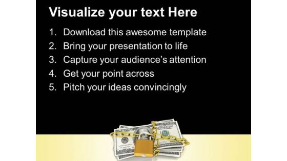 Dollars With Lock And Chain Money Investment PowerPoint Templates And PowerPoint Themes 1012