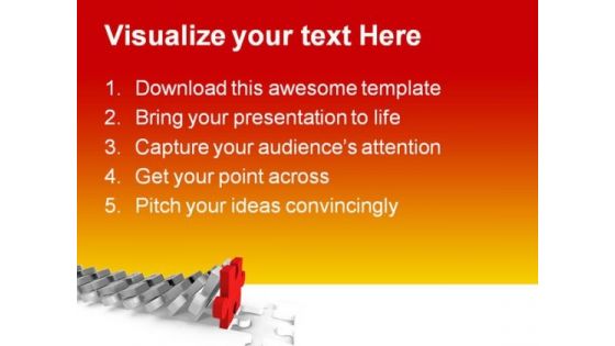 Domino Of Puzzle Business PowerPoint Templates And PowerPoint Backgrounds 0511