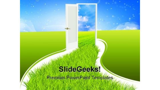 Door Nature PowerPoint Template 0610