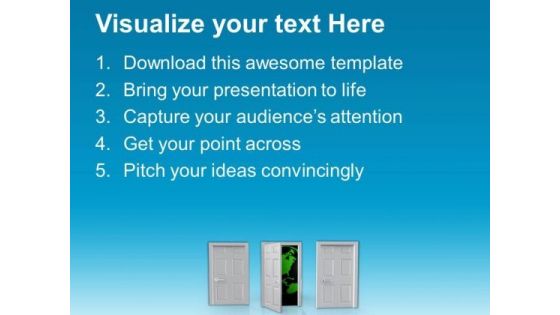 Door Opens To Reveal World Of Opportunity PowerPoint Templates Ppt Backgrounds For Slides 0713