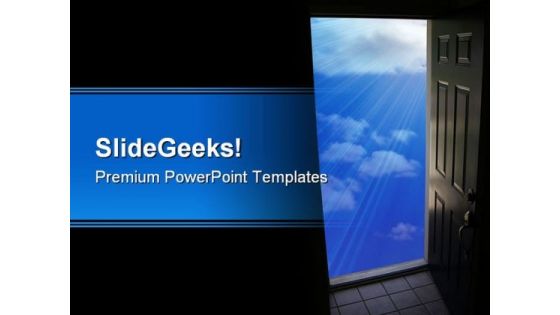 Door To Sky Nature PowerPoint Template 0810