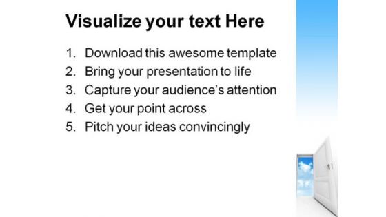 Door To Sky Success PowerPoint Themes And PowerPoint Slides 0811