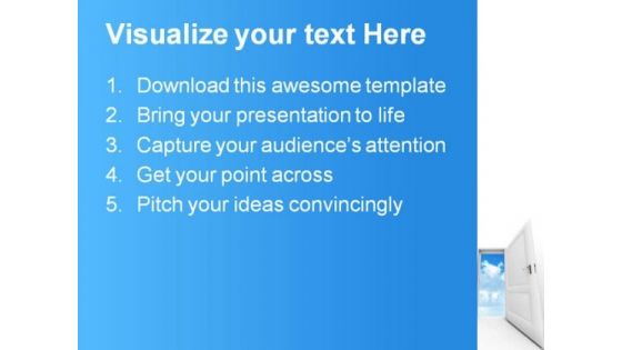 Door To Sky Success PowerPoint Themes And PowerPoint Slides 0811