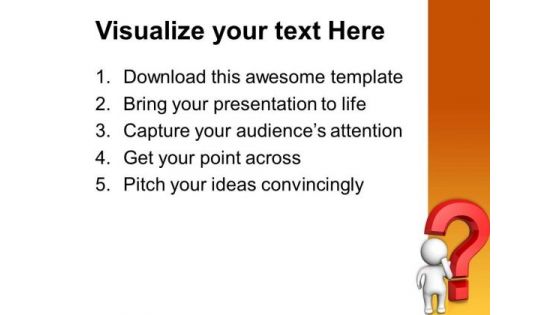 Doubtful Man With Red Question Mark Business PowerPoint Templates And PowerPoint Themes 0712