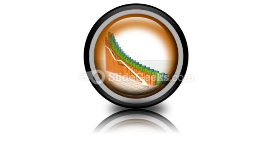 Declining Sales PowerPoint Icons with Down Arrow