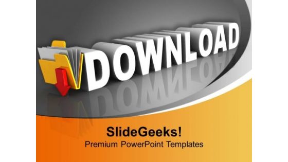 Download Icon On Black Background Internet PowerPoint Templates Ppt Backgrounds For Slides 0113