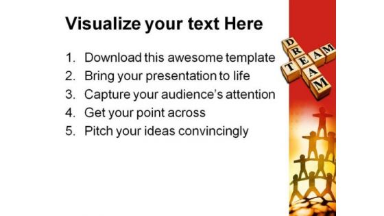Dream Team Business PowerPoint Background And Template 1210