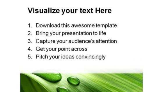 Drop And Leaf Nature PowerPoint Template 0910