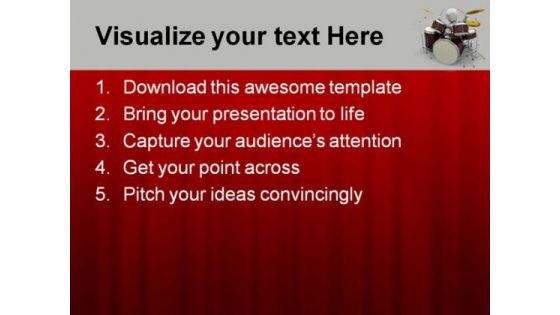 Drums Music PowerPoint Template 0610