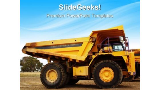 Dump Truck Travel PowerPoint Templates And PowerPoint Backgrounds 0411