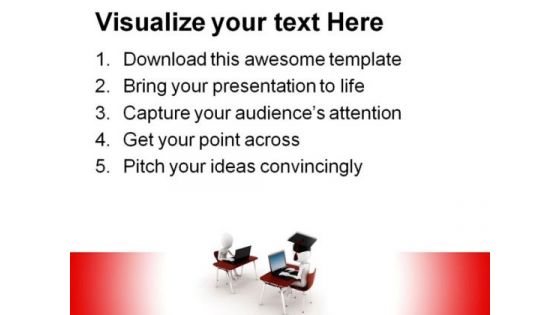 E Learning With People Computer PowerPoint Templates And PowerPoint Backgrounds 0311