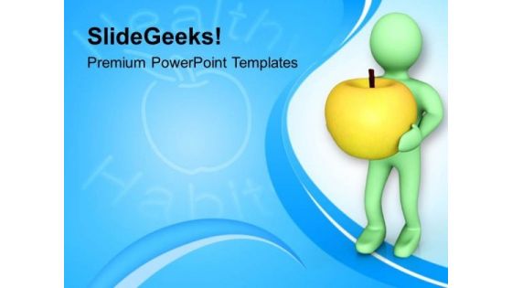 Each Apple Contain Multiple Vitamin PowerPoint Templates Ppt Backgrounds For Slides 0813