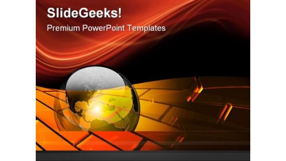 Earth And Flowing Bricks Globe PowerPoint Themes And PowerPoint Slides 0511