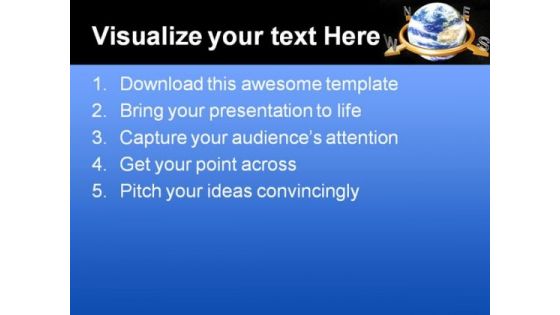 Earth Compass Travel PowerPoint Themes And PowerPoint Slides 0211