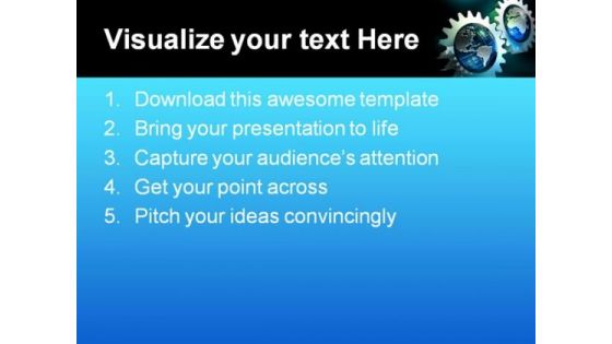 Earth Concept Gears Industrial PowerPoint Templates And PowerPoint Backgrounds 0611