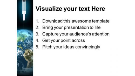 Earth Drug Globe PowerPoint Template 0610
