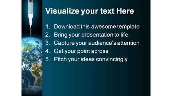 Earth Drug Globe PowerPoint Template 0610