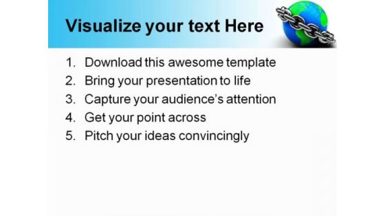 Earth Locked With Chain Geographical PowerPoint Themes And PowerPoint Slides 0411