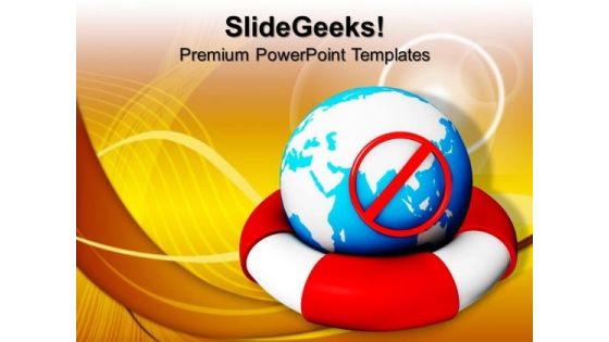 Earth On A Lifeline Concept Security PowerPoint Templates And PowerPoint Themes 0912