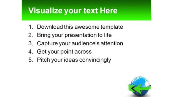 Earth With Green Arrow Business PowerPoint Themes And PowerPoint Slides 0211