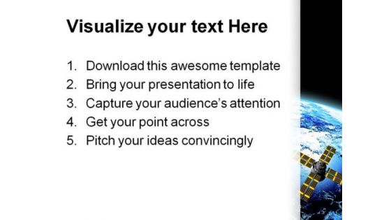 Earth With Satellite Global PowerPoint Themes And PowerPoint Slides 0611