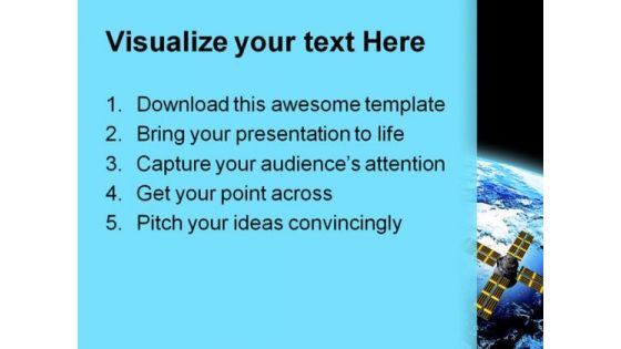 Earth With Satellite Global PowerPoint Themes And PowerPoint Slides 0611