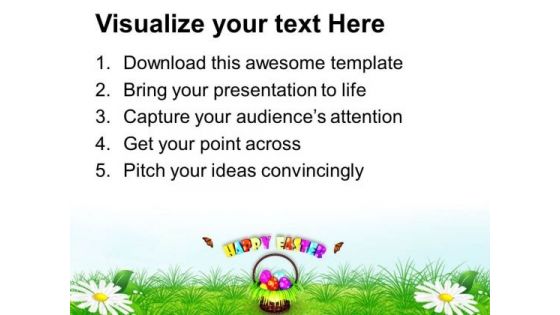 Easter Basket With Suprise Egg PowerPoint Templates Ppt Backgrounds For Slides 0313