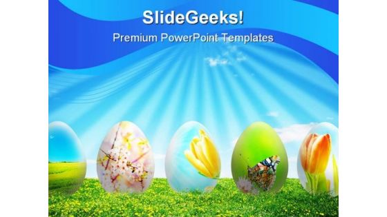 Easter Eggs Nature PowerPoint Template 0610