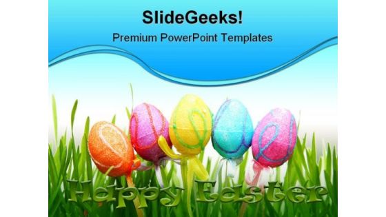 Easter Eggs Religion PowerPoint Template 0610