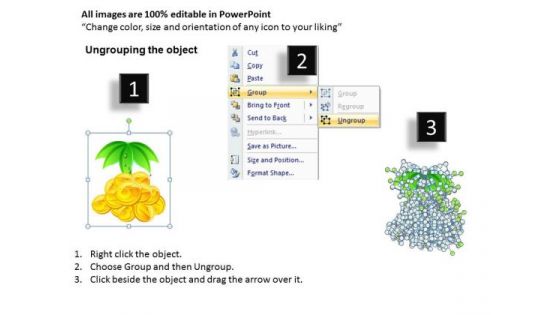 Economic Growth PowerPoint Templates Editable Gold Coins Ppt Slides