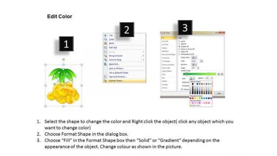 Economic Growth PowerPoint Templates Editable Gold Coins Ppt Slides