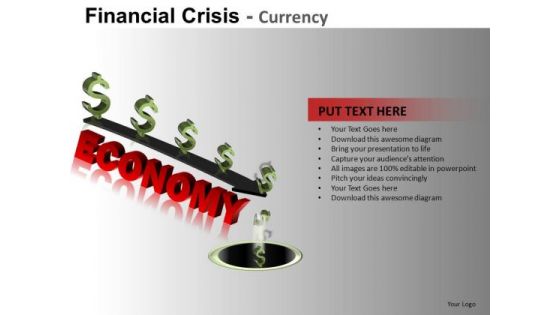 Economy Down The Drain PowerPoint Slides