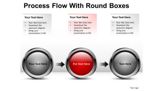 Edit 3 Stage Process Flow With Round Boxes PowerPoint Slides And Ppt Diagram Templates