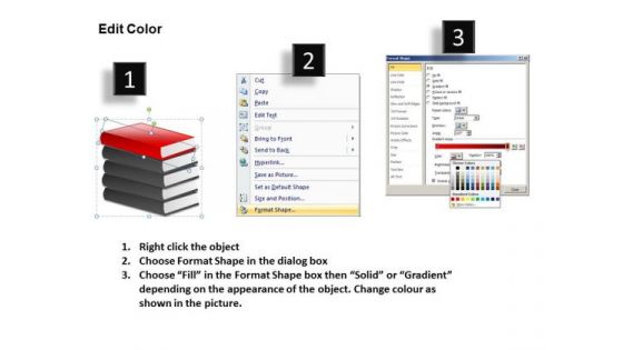 Editable Books Clipart PowerPoint Ppt Slides